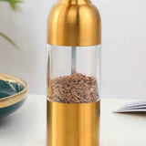 Pepper Modern Manual Grinder Set with Solid Handle - Stainless Steel Faucet Shakers | Refillable Adjustable Coarseness Mill for BBQ Restaurant, Home(Gold) In Australia - Darrahopens