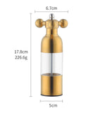 Pepper Modern Manual Grinder Set with Solid Handle - Stainless Steel Faucet Shakers | Refillable Adjustable Coarseness Mill for BBQ Restaurant, Home(Gold) In Australia - Darrahopens