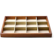 12 Grids Wood Jewelry Organizer Tray Stackable Jewelry Drawer Tray Bracelet/Watch Showcase Display Storage(beige) In Australia - Darrahopens