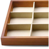 12 Grids Wood Jewelry Organizer Tray Stackable Jewelry Drawer Tray Bracelet/Watch Showcase Display Storage(beige) In Australia - Darrahopens