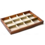 12 Grids Wood Jewelry Organizer Tray Stackable Jewelry Drawer Tray Bracelet/Watch Showcase Display Storage(beige) In Australia - Darrahopens