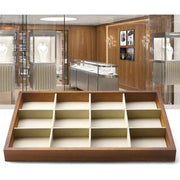 12 Grids Wood Jewelry Organizer Tray Stackable Jewelry Drawer Tray Bracelet/Watch Showcase Display Storage(beige) In Australia - Darrahopens