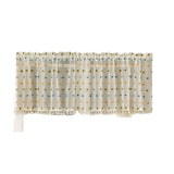 Panels Boho Kitchen Tier Curtains , Rod Pocket Small Cafe Curtain, Light Filtering Short Curtains for Living Nursery Room Bathroom (Blue green yellow，100*60cm) In Australia - Darrahopens