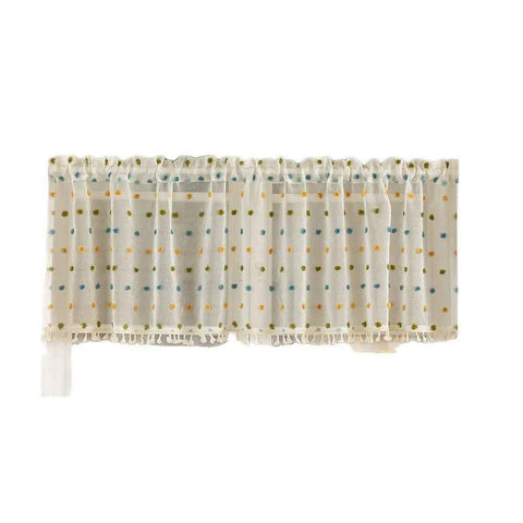 Panels Boho Kitchen Tier Curtains , Rod Pocket Small Cafe Curtain, Light Filtering Short Curtains for Living Nursery Room Bathroom (Blue green yellow，100*60cm) In Australia - Darrahopens