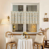Panels Boho Kitchen Tier Curtains , Rod Pocket Small Cafe Curtain, Light Filtering Short Curtains for Living Nursery Room Bathroom (Blue green yellow，100*60cm) In Australia - Darrahopens