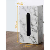 Leather Tissue Box Cover - Facial Tissue Paper Napkin Holder for Bathroom, Home, Office, Car Automotive Decoration with Magnetic Bottom(Gray Marble) large size