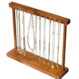 necklace hanger shelf with 12 copper bars, Wooden jewelry storage organizer rack for hanger necklace bracelet, necklace display stand for boutique store In Australia - Darrahopens