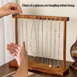 necklace hanger shelf with 12 copper bars, Wooden jewelry storage organizer rack for hanger necklace bracelet, necklace display stand for boutique store In Australia - Darrahopens
