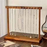 necklace hanger shelf with 12 copper bars, Wooden jewelry storage organizer rack for hanger necklace bracelet, necklace display stand for boutique store In Australia - Darrahopens