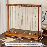 necklace hanger shelf with 12 copper bars, Wooden jewelry storage organizer rack for hanger necklace bracelet, necklace display stand for boutique store In Australia - Darrahopens