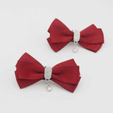 4Pcs Women Bow Removable Shoe Buckles Rhinestone Detachable Shoes Clips for Women Shoes Accessories（Red） In Australia - Darrahopens
