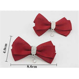 4Pcs Women Bow Removable Shoe Buckles Rhinestone Detachable Shoes Clips for Women Shoes Accessories（Red） In Australia - Darrahopens