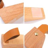 2Pack Wooden Door Stopper Non-Slip Security Wood Door Wedge with Leather Strap for Hanging Door Stopper, in House Bedroom Office Living Room Hotel Cabin（Beech wood small size） In Australia - Darrahopens