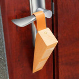 2Pack Wooden Door Stopper Non-Slip Security Wood Door Wedge with Leather Strap for Hanging Door Stopper, in House Bedroom Office Living Room Hotel Cabin（Beech wood small size） In Australia - Darrahopens