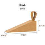 2Pack Wooden Door Stopper Non-Slip Security Wood Door Wedge with Leather Strap for Hanging Door Stopper, in House Bedroom Office Living Room Hotel Cabin（Beech wood small size） In Australia - Darrahopens