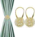 Magnetic Curtain Tiebacks ，tie Backs for Curtains 2 Pack Crystal Flower Curtain Clips for Home Office Decoration Holdbacks (Gold ) In Australia - Darrahopens