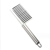 2pcs  Home Kitchen Plastic Handle Stainless Steel French Fries Potato Carrot Wavy Crinkle Cutter Slicer Handheld Chipper Chopper In Australia - Darrahopens