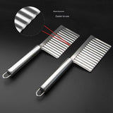2pcs  Home Kitchen Plastic Handle Stainless Steel French Fries Potato Carrot Wavy Crinkle Cutter Slicer Handheld Chipper Chopper In Australia - Darrahopens