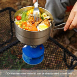 Stainless Steel Cook Pot with Lid and Folding Handle - 1.5L Large Capacity Bento Pot for Camping and Hiking In Australia - Darrahopens