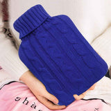 Hot Water Bottle with Cover - Premium Soft Knitted Cover - 2L Large Capacity - Hot Water Bag for Menstrual Cramps, Neck and Shoulder Pain Relief, Hot and Cold Therapies, （Blue） In Australia - Darrahopens