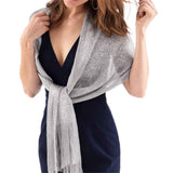 Shawls and Wraps for Evening Dresses, Metallic Glitter Shawls for Women, Sparkling Wedding Giving Shawl Gift（dark gray 45*160CM100G） In Australia - Darrahopens