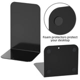 Book Ends, Bookends for Shelves, Home, Office, Metal Book Stopper for Books, Metal Bookend Supports, Modern Minimalist Style Decorative Bookend, Black (1 Pair/2pcs)