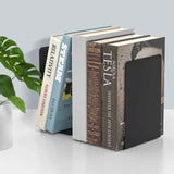 Book Ends, Bookends for Shelves, Home, Office, Metal Book Stopper for Books, Metal Bookend Supports, Modern Minimalist Style Decorative Bookend, Black (1 Pair/2pcs) In Australia - Darrahopens