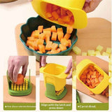 Potato Cutter for Fries, Stainless Steel Blade Chopper for Potatoes, Cucumbers, Carrots, Onions, Vegetable and Fruits, Yellow In Australia - Darrahopens