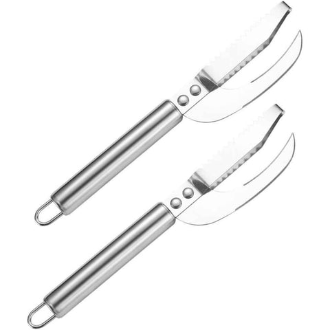 2pcs Fish Scales Scraping Tool, Multifunction Stainless Steel Fish Scale Knife Fish Cleaning Kit,Fish Scale Remover for Home Market Restaurant Use In Australia - Darrahopens