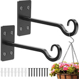 Heavy Duty Plant Hangers Outdoor- Hand-Forged Hanging Plant Brackets - 2 Pack 12 Inch Black Wrought Iron Wall Plant Hooks for Hanging Plants, Lanterns, Bird Feeders In Australia - Darrahopens