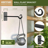 Heavy Duty Plant Hangers Outdoor- Hand-Forged Hanging Plant Brackets - 2 Pack 12 Inch Black Wrought Iron Wall Plant Hooks for Hanging Plants, Lanterns, Bird Feeders In Australia - Darrahopens
