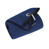 Tri-Fold Golf Towels, 2 Pack Waffle Pattern Towels Soft Fiber Strong Water Absorption with D Clip for Golf Lovers, Navy Blue In Australia - Darrahopens