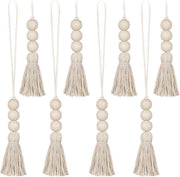 Wood Bead Garland,Farmhouse Tassels Beads, Rustic Country Decor Prayer Beads for Home Door Knob Christmas Decoration (8pack) In Australia - Darrahopens