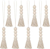 Wood Bead Garland,Farmhouse Tassels Beads, Rustic Country Decor Prayer Beads for Home Door Knob Christmas Decoration (8pack) In Australia - Darrahopens