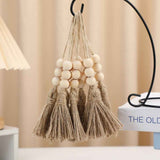 Wood Bead Garland,Farmhouse Tassels Beads, Rustic Country Decor Prayer Beads for Home Door Knob Christmas Decoration (8pack) In Australia - Darrahopens
