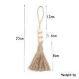Wood Bead Garland,Farmhouse Tassels Beads, Rustic Country Decor Prayer Beads for Home Door Knob Christmas Decoration (8pack) In Australia - Darrahopens