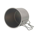 Titanium stainless steel convenient mouth cup, outdoor camping foldable handle cup, travel tea making and boiling cup（8cm） In Australia - Darrahopens