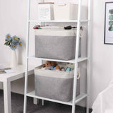 2pcs Cube Storage Bins 28*28*28cm Grey-Black Cube Storage Boxes Collapsible Large Cloth Organizer Baskets with Cotton Rops Handles for Storage Cubbies or Closet Shelf White + gray In Australia - Darrahopens