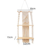 Wall Hanging Shelf Tassel Woven Shelves,Boho Wall Hanging Shelves for Small Plants Photo Frames,Home Living Room Bedroom Balcony Decor (beige) In Australia - Darrahopens