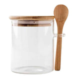 15 oz/450 ml Glass Storage Canister with with Airtight Lid, Cute Clear Decorative Container Jar with Wooden Spoon for Coffee Spice Candy In Australia - Darrahopens