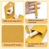 2pcs PU Leather Lipstick Storage Box with Mirror - Mini Makeup Pouch for Travel - Cute Lipstick Holder Organizer for Purse Fits 3 Lipsticks In Australia - Darrahopens