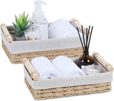 Paper Rope Decorative Toilet Paper Baskets & Bathroom Organizer for Toilet Tank Top, Shelves, Bedroom, Countertop,Home,Office Storage Bins, 2 Pack,Beige In Australia - Darrahopens
