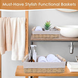 Paper Rope Decorative Toilet Paper Baskets & Bathroom Organizer for Toilet Tank Top, Shelves, Bedroom, Countertop,Home,Office Storage Bins, 2 Pack,Beige In Australia - Darrahopens