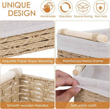 Paper Rope Decorative Toilet Paper Baskets & Bathroom Organizer for Toilet Tank Top, Shelves, Bedroom, Countertop,Home,Office Storage Bins, 2 Pack,Beige In Australia - Darrahopens