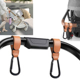 Baby Stroller Hooks Bag Hooks for Hanging Diaper Bags Multipurpose Hooks for Grocery Shopping Bags Premium Vegan Leather Pram Straps 4 Pcs (Brown) In Australia - Darrahopens
