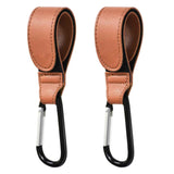 Baby Stroller Hooks Bag Hooks for Hanging Diaper Bags Multipurpose Hooks for Grocery Shopping Bags Premium Vegan Leather Pram Straps 4 Pcs (Brown) In Australia - Darrahopens