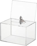 Acrylic Donation Box for Fundraising, Clear Suggestion Box with Slot and Lock, Thickened Ballot Boxs for Charity Tip Collection, Plastic Storage Container with Sign Holder（transparent） In Australia - Darrahopens