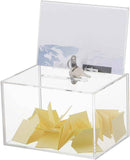 Acrylic Donation Box for Fundraising, Clear Suggestion Box with Slot and Lock, Thickened Ballot Boxs for Charity Tip Collection, Plastic Storage Container with Sign Holder（transparent） In Australia - Darrahopens