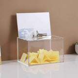 Acrylic Donation Box for Fundraising, Clear Suggestion Box with Slot and Lock, Thickened Ballot Boxs for Charity Tip Collection, Plastic Storage Container with Sign Holder（transparent） In Australia - Darrahopens