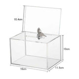 Acrylic Donation Box for Fundraising, Clear Suggestion Box with Slot and Lock, Thickened Ballot Boxs for Charity Tip Collection, Plastic Storage Container with Sign Holder（transparent） In Australia - Darrahopens